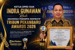 Ketua DPRD Kabupaten Siak Terima Penghargaan “Anugerah Pemimpin Inspiratif” Dari Tribun Pekanbaru Awards 2026
